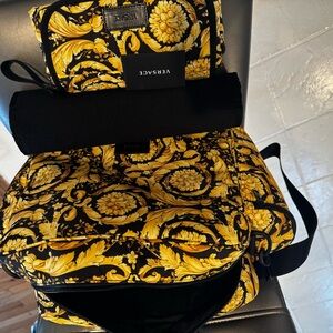 Versace diaper bag with 2 changing mats brand new authentic with cards